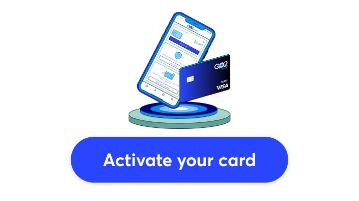 Activate your card button over illustration